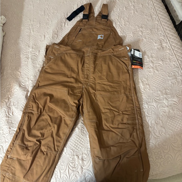 FR Carhartt Men's Tan Work Overalls